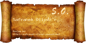 Safranek Olivér névjegykártya