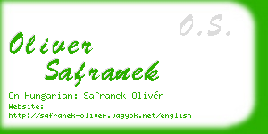 oliver safranek business card